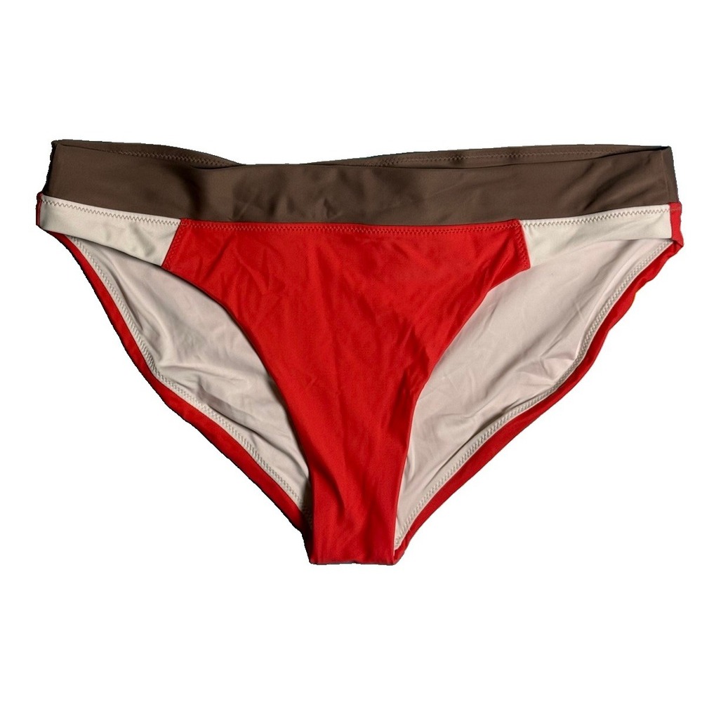 PrAna Swim Bottom Womens Large Rose Fire‎ Colorblock Baja Bound Bottom NWT